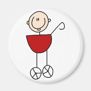 Stick figurbaby i vagnsmagnet magnet