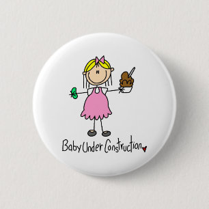 Stick figurbaby under konstruktion knapp