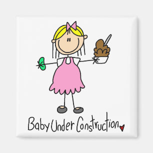 Stick figurbaby under konstruktion magnet
