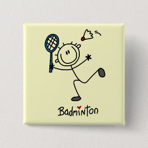 Stick figurBadmintonT-tröja och gåvor Knapp