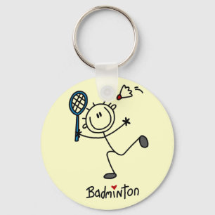 Stick figurBadmintonT-tröja och gåvor Nyckelring