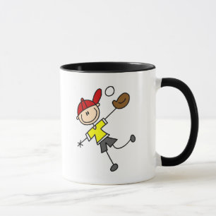 Stick figurbaseballmugg mugg