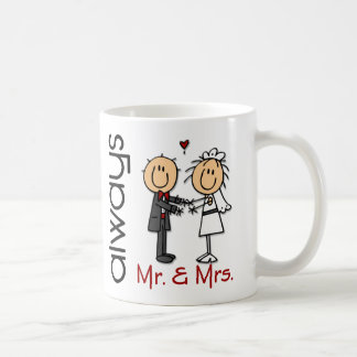 Stick figurbröllop kopplar ihop Herr & Fru Alltid Kaffemugg