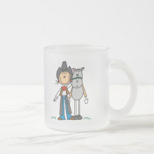 Stick figurCowgirl med hästTshirts Frostad Glasmugg
