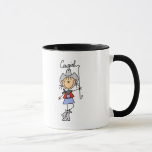 Stick figurCowgirl med lassoen Mugg