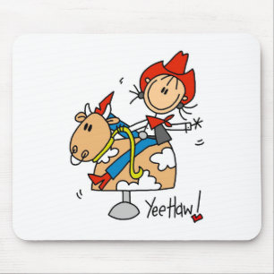 Stick figurCowgirlYee Haw Mousepad Musmatta