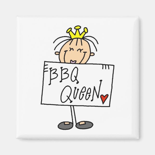 Stick Figure BBQ-drottning Magnet (Framsidan)