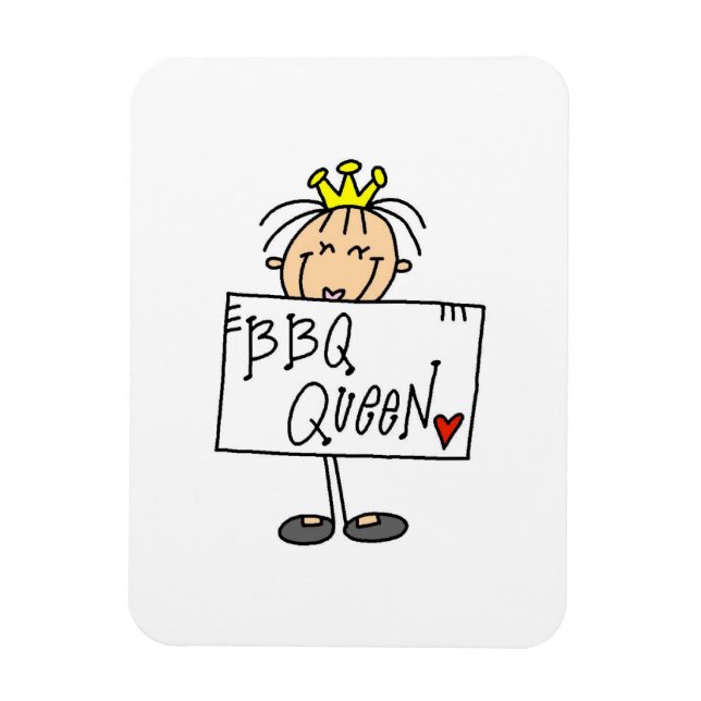 Stick Figure BBQ Drottning Magnet (Vertikal)