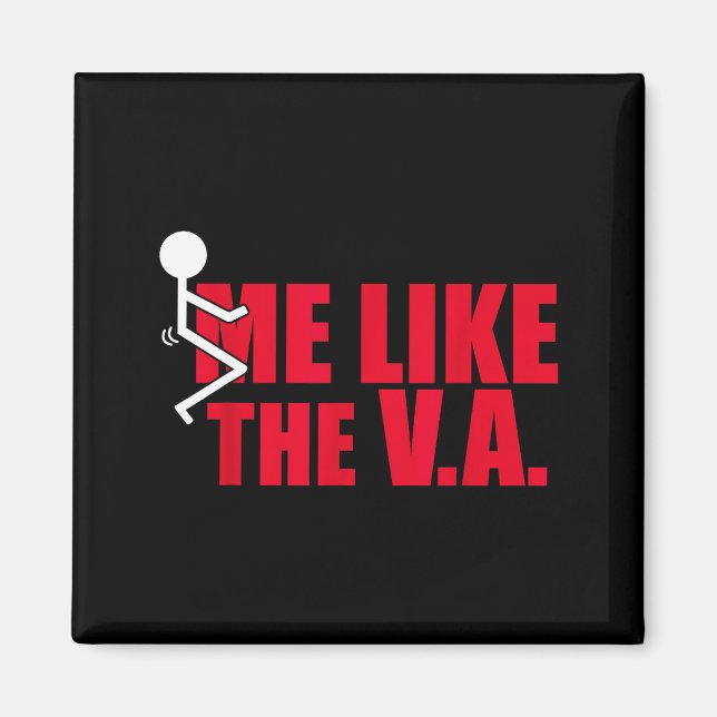 Stick Figure Fck Me Like The Va Funny Veteran Dark Magnet (Framsidan)