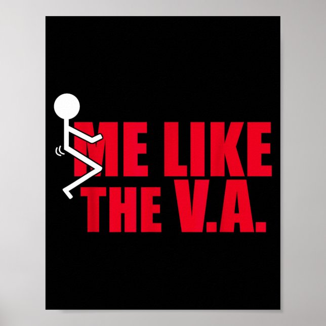 Stick Figure Fck Me Like The Va Funny Veteran Dark Poster (Framsidan)