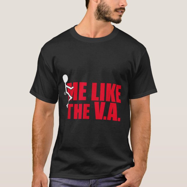 Stick Figure Fck Me Like The Va Funny Veteran Dark T Shirt (Framsida)