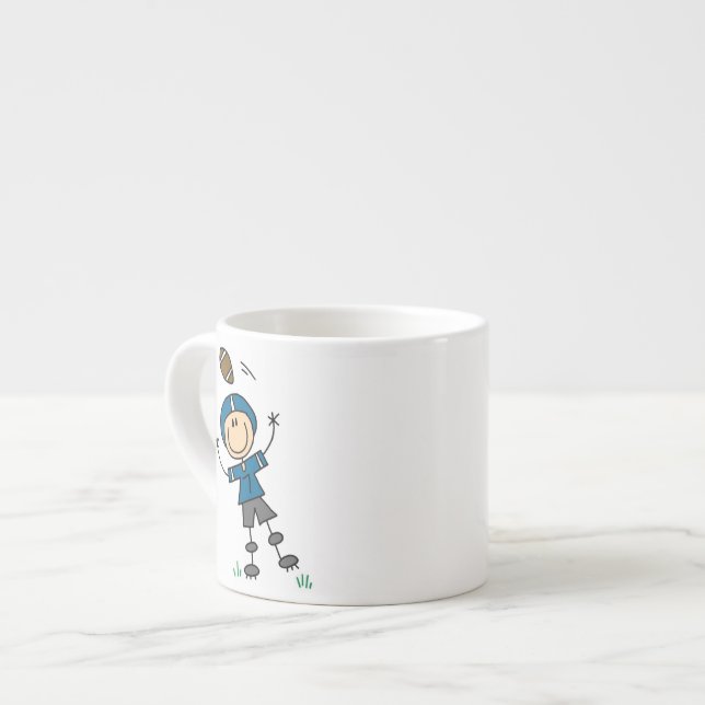 Stick Figure Football Blå Espressomugg (Framsida vänster)