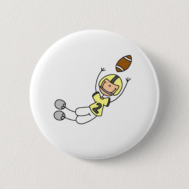 Stick Figure Fotboll Gul Knapp (Framsida)