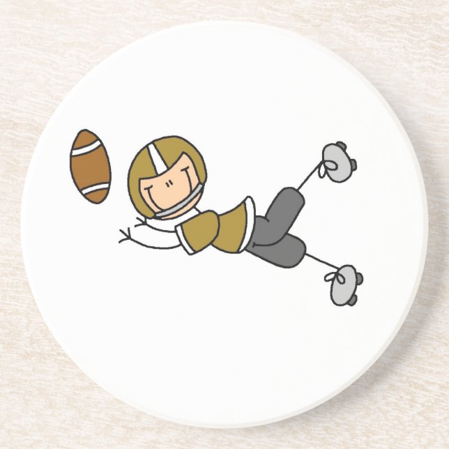 Stick Figure Fotboll Guld Underlägg (Framsidan)
