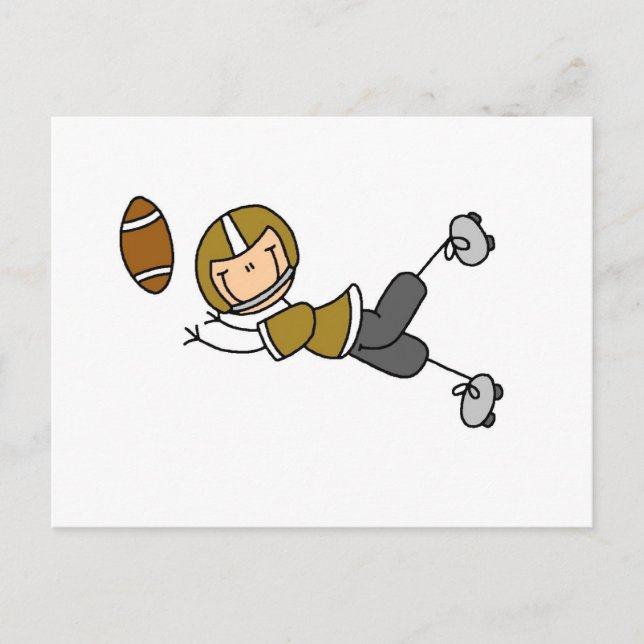 Stick Figure Fotboll Guld Vykort (Framsida)
