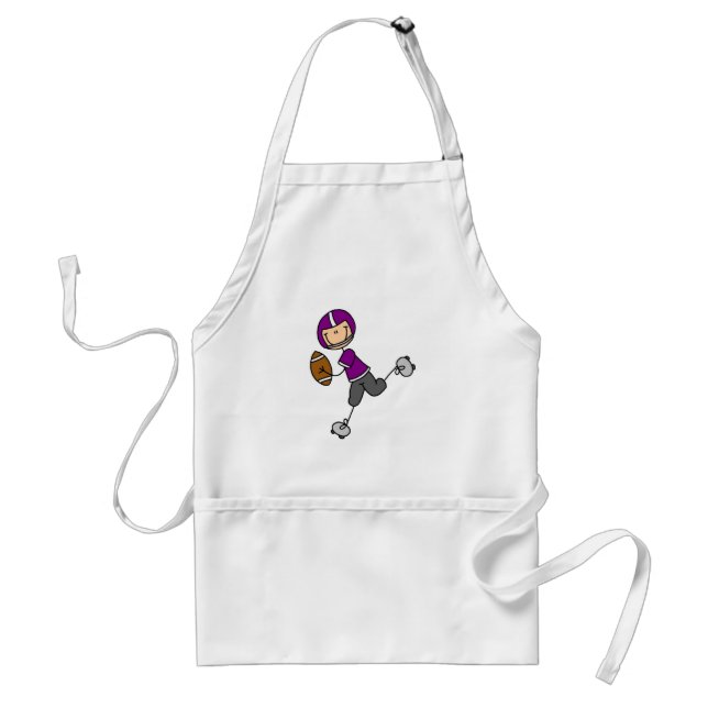 Stick Figure Fotboll Lila Förkläde (Framsidan)