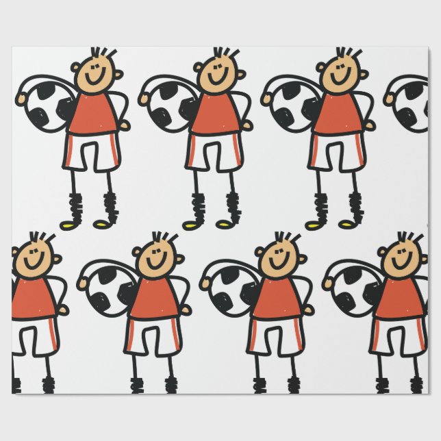 Stick Figure Soccer Boy Football Player Presentpapper (Platt)