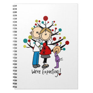 Stick figurer Expectant Parents Girl Anteckningsbok