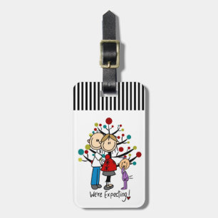 Stick figurer Expectant Parents Girl Bagagebricka