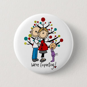 Stick figurer Expectant Parents Girl Knapp