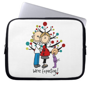 Stick figurer Expectant Parents Girl Laptop Fodral