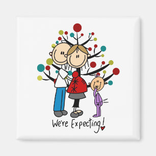 Stick figurer Expectant Parents Girl Magnet