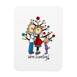 Stick figurer Expectant Parents Girl Magnet