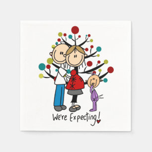 Stick figurer Expectant Parents Girl Pappersservett