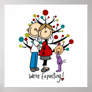 Stick figurer Expectant Parents Girl Poster