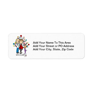 Stick figurer Expectant Parents Girl Returadress Etikett