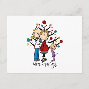 Stick figurer Expectant Parents Girl Vykort