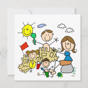 Stick figurer Family Beach-Roligt