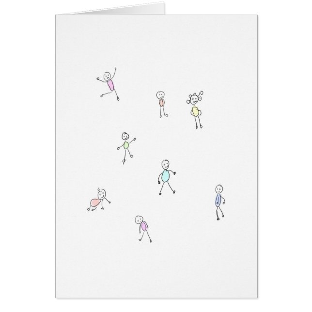 Stick figurer hälsningskort (Framsidan)