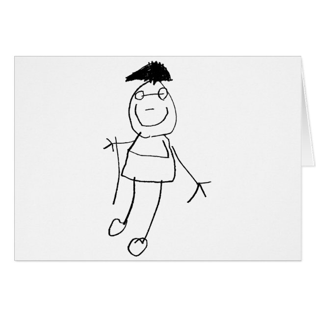 Stick figurer hälsningskort (Framsidan Horizontal)