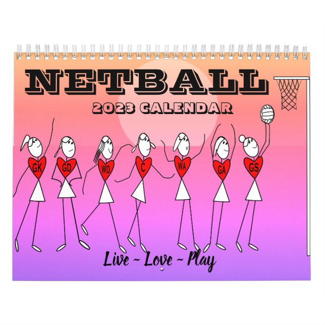 Stick figurer inspirationsoffert Netball 2023 Kalender (Omslag)