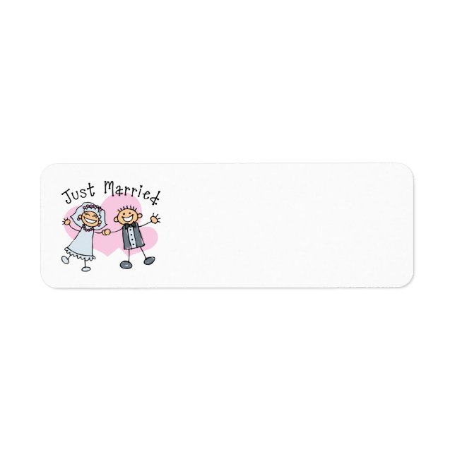 Stick figurer Ny gifta Returadress Etikett (Framsidan)