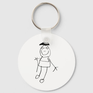 Stick figurer nyckelring