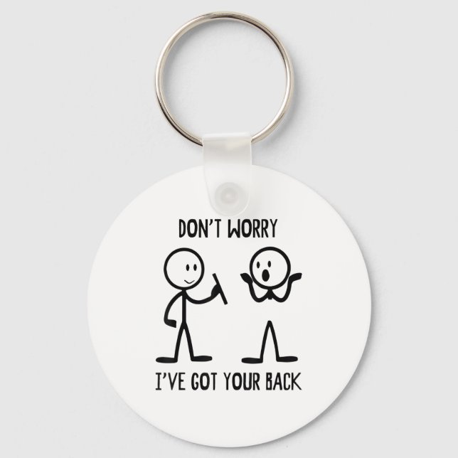 Stick Figures Funny Back Graphic Novelty Sarcastic Nyckelring (Framsida)