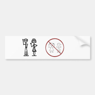 Stick figurfamilj (inga ungar) bildekal