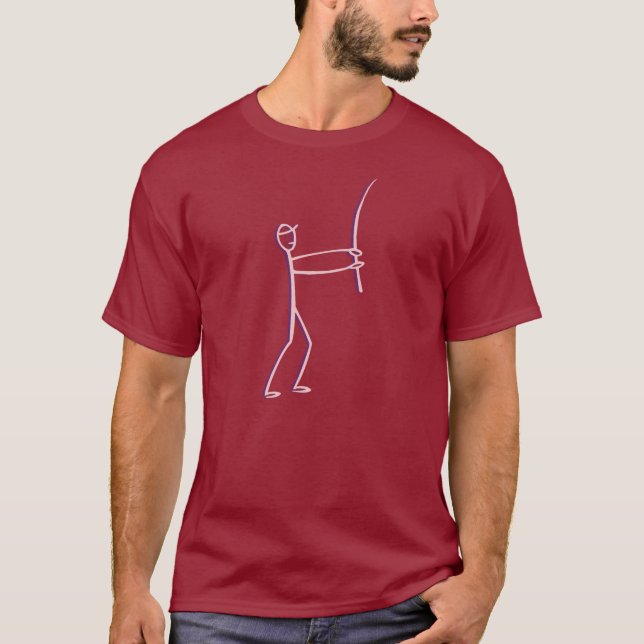 stick figurfiskare t shirt (Framsida)