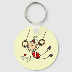 Stick figurflicka på ringTshirts och gåvor Nyckelring