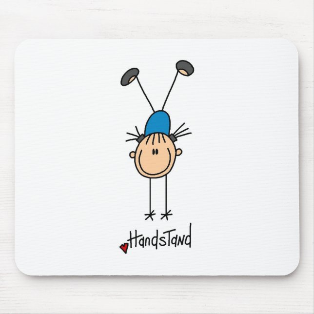 Stick figurflicka som gör handstanser Mousepad Musmatta (Framsidan)