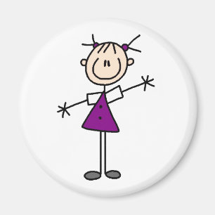 Stick figurflickamagnet magnet