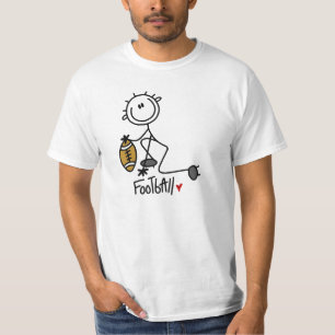 Stick figurfotbollsspelare värderar tshirten t-shirt