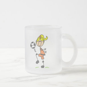 Stick figurfotbollTshirts och gåvor Frostad Glasmugg