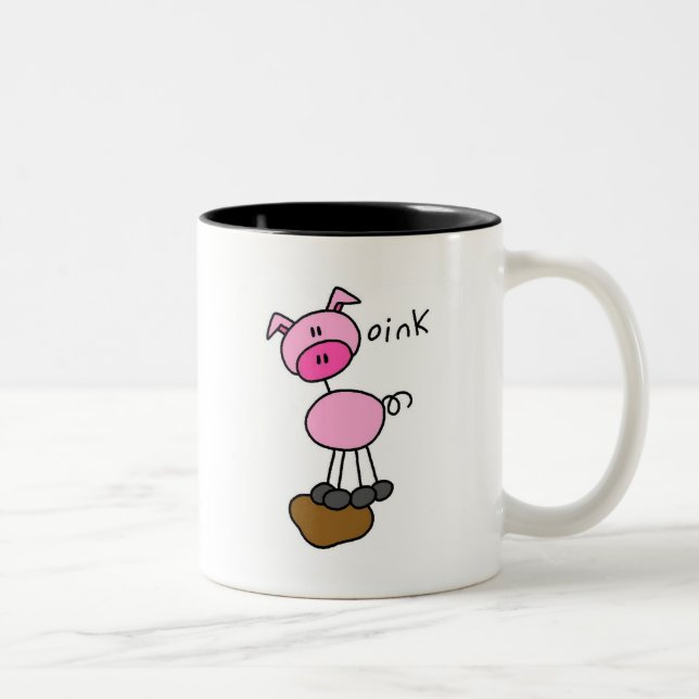 Stick figurgrisTshirts och gåvor Två-Tonad Mugg (Höger)