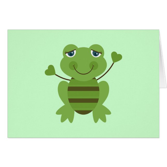 Stick figurgroda hälsningskort (Framsidan Horizontal)