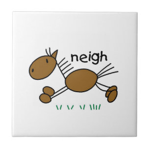 Stick figurhästT-tröja och gåvor Kakelplatta