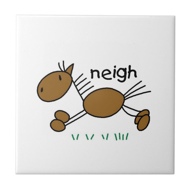 Stick figurhästT-tröja och gåvor Kakelplatta (Framsidan)