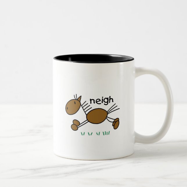 Stick figurhästTshirts och gåvor Två-Tonad Mugg (Höger)